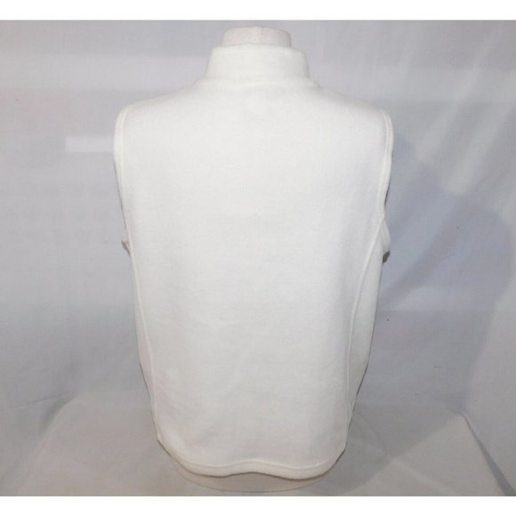 Northern Reflections Off White Christmas Angels Womens L Full Zip Fleece Vest - Picture 8 of 12